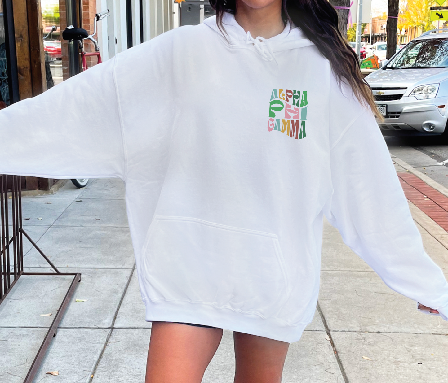 Alpha Phi Gamma Oversized Shirt, Groovy Sorority Sweatshirt , Alpha Phi Gamma Hoodie