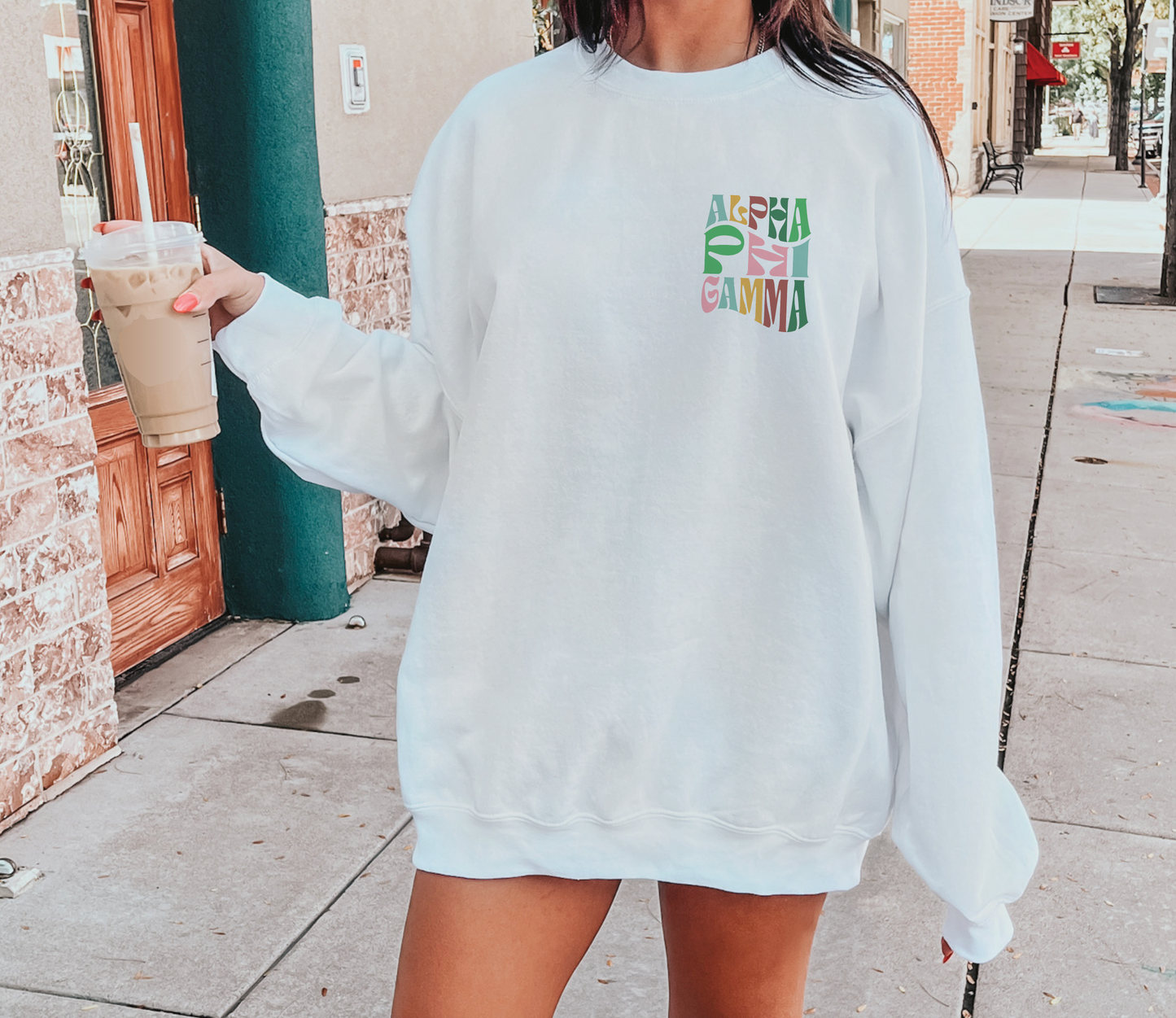 Alpha Phi Gamma Oversized Shirt, Groovy Sorority Sweatshirt , Alpha Phi Gamma Hoodie