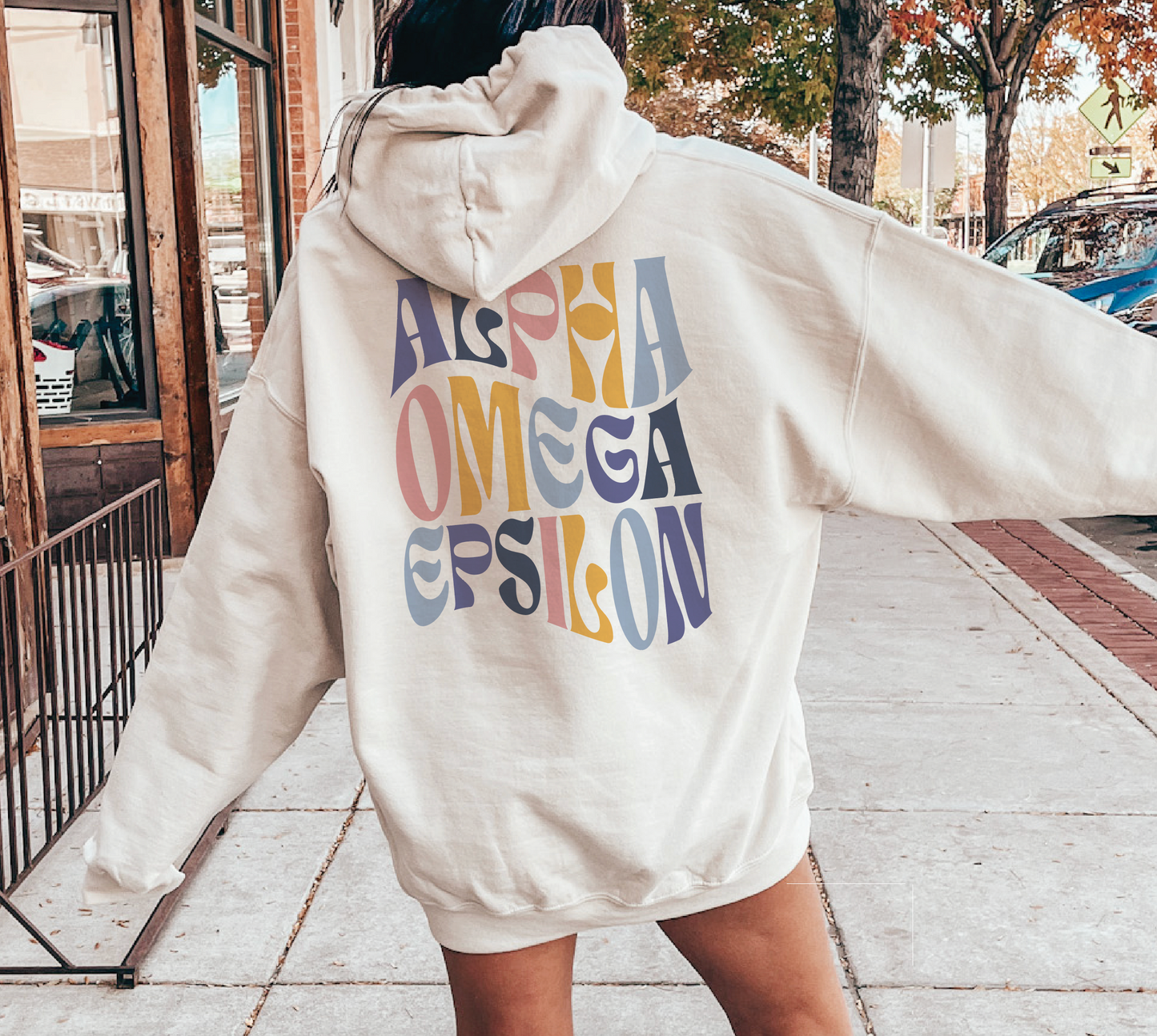 Alpha Omega Epsilon Oversized Shirt, Groovy Sorority Sweatshirt , Alpha Omega Epsilon Hoodie