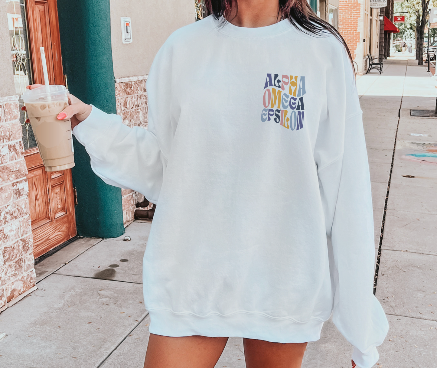 Alpha Omega Epsilon Oversized Shirt, Groovy Sorority Sweatshirt , Alpha Omega Epsilon Hoodie