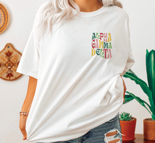 Alpha Gamma Delta Oversized Shirt, Groovy Sorority Sweatshirt , Alpha Gamma Delta Hoodie, AGD, Alpha Gam Shirt