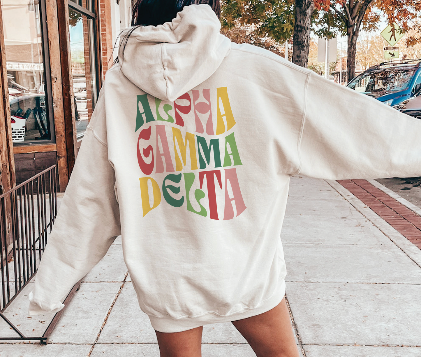 Alpha Gamma Delta Oversized Shirt, Groovy Sorority Sweatshirt , Alpha Gamma Delta Hoodie, AGD, Alpha Gam Shirt