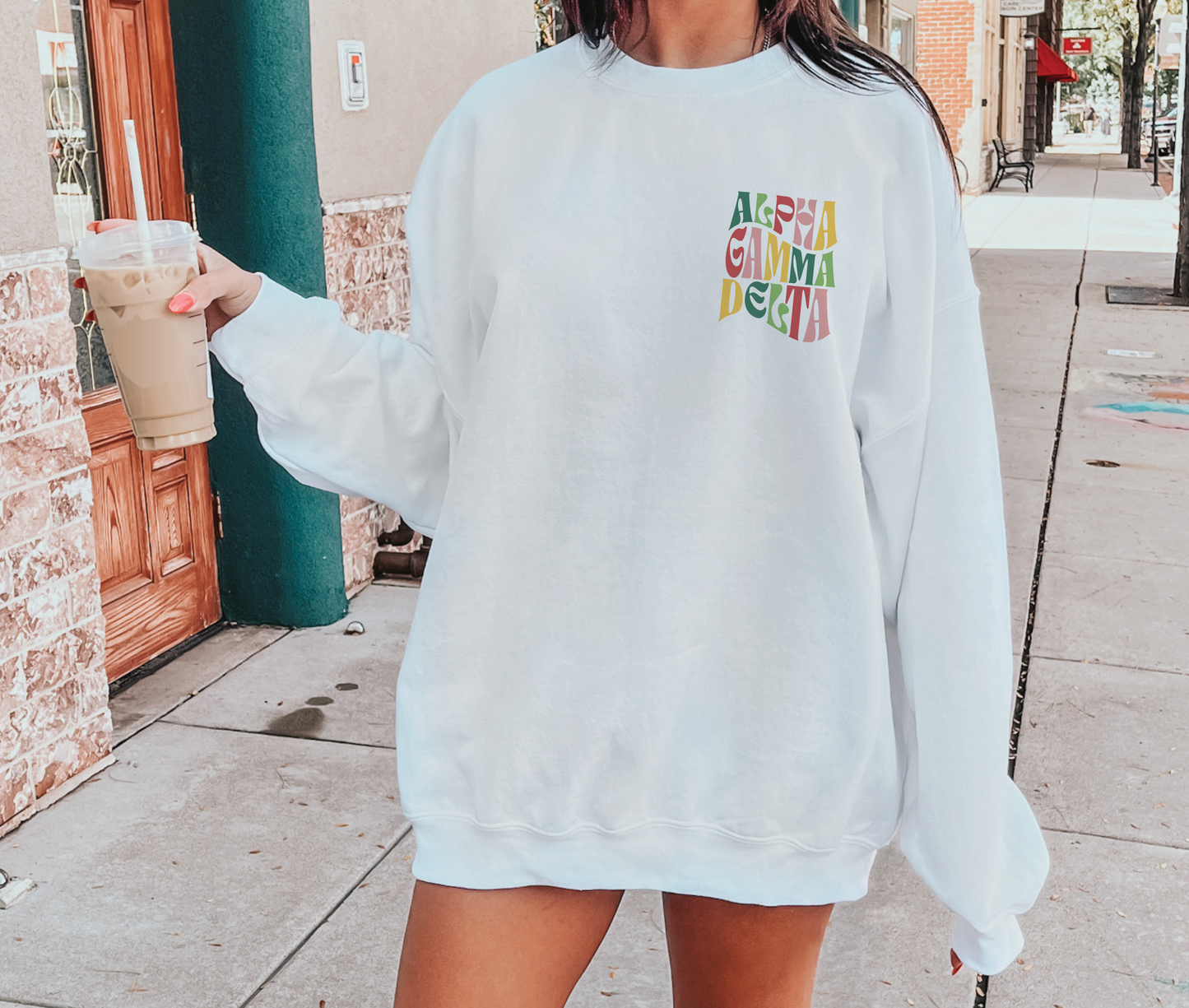 Alpha Gamma Delta Oversized Shirt, Groovy Sorority Sweatshirt , Alpha Gamma Delta Hoodie, AGD, Alpha Gam Shirt