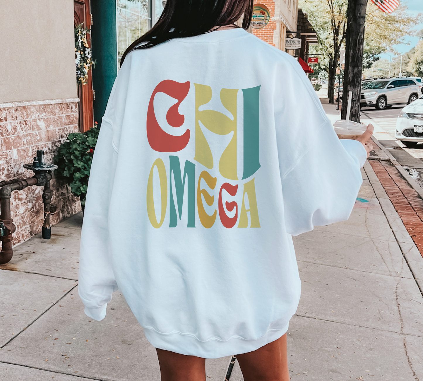 Chi Omega Oversized Shirt, Groovy Sorority Sweatshirt , Chi Omega Hoodie, Chi O, Chi Omega Shirt