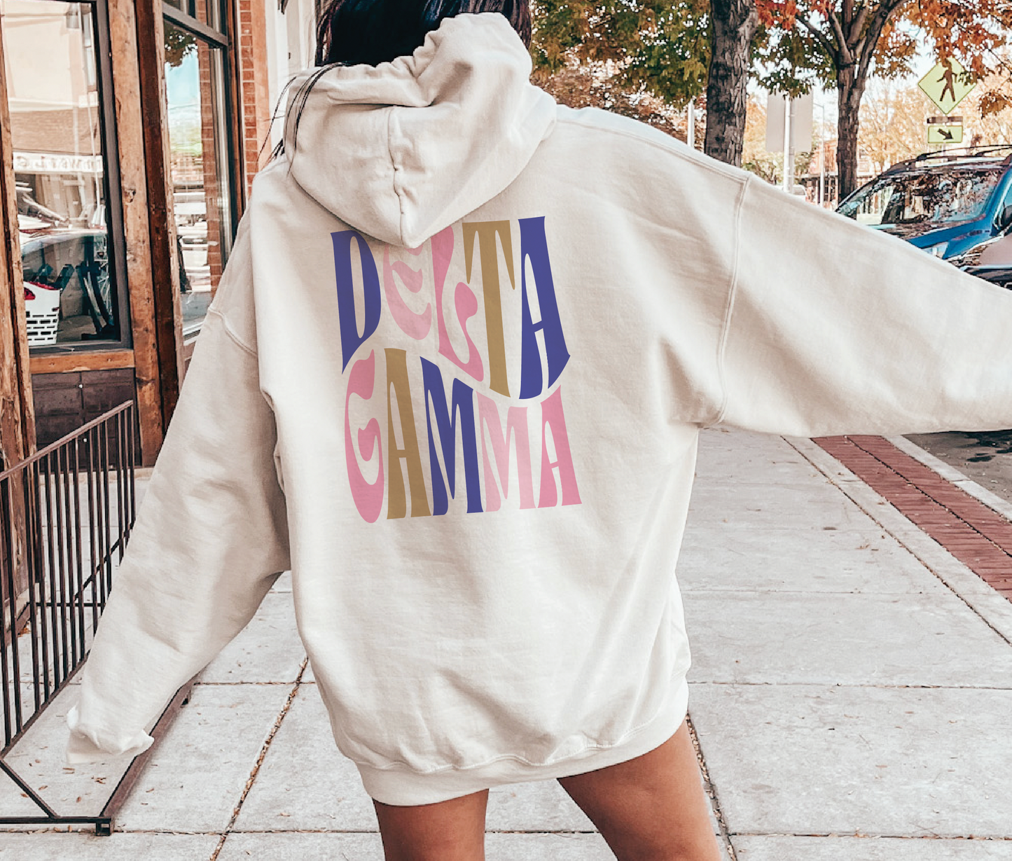 Delta Gamma Oversized Shirt, Groovy Sorority Sweatshirt , Delta Gamma Hoodie, Dee Gee, DG, DG Sorority Shirt