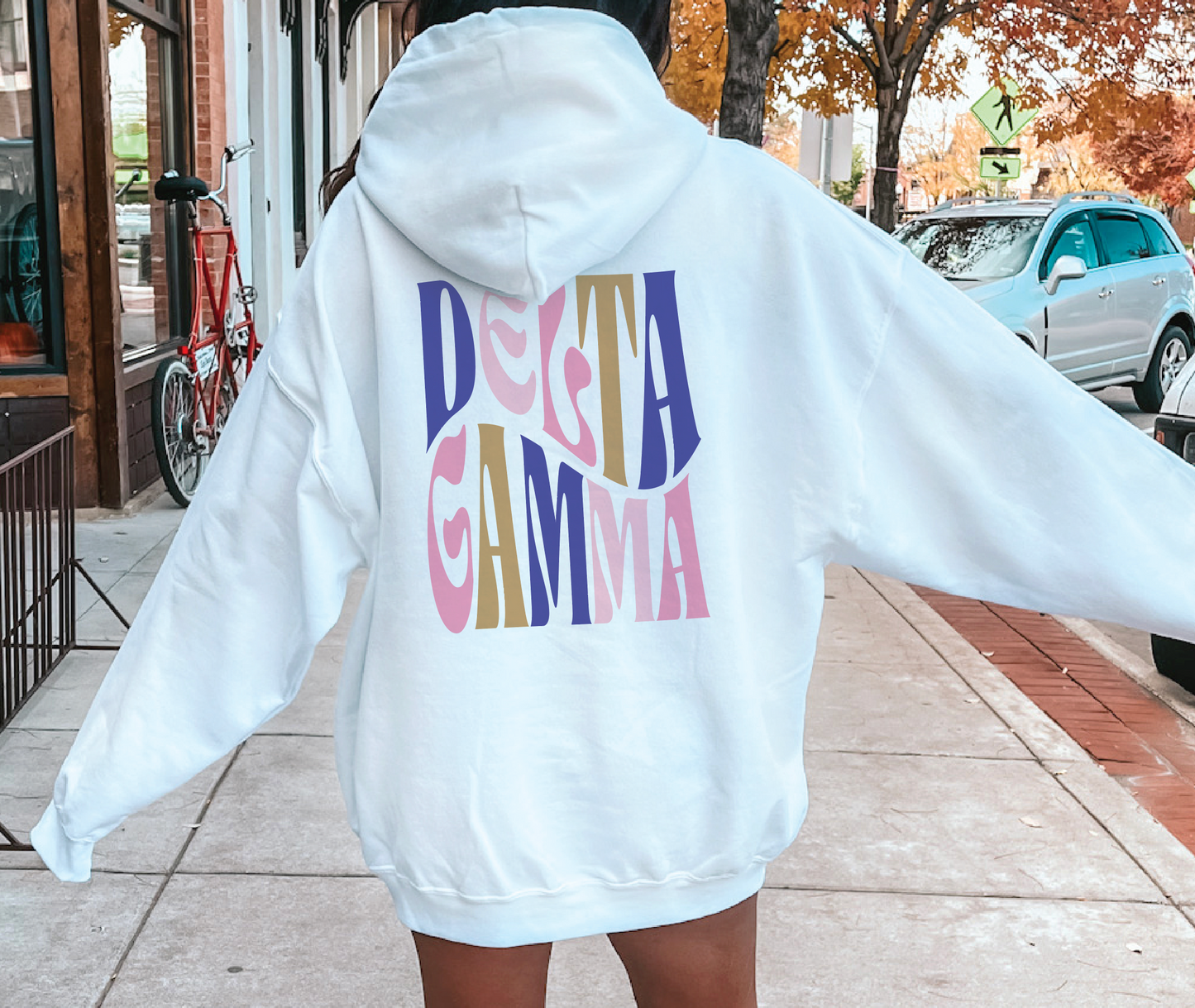 Delta Gamma Oversized Shirt, Groovy Sorority Sweatshirt , Delta Gamma Hoodie, Dee Gee, DG, DG Sorority Shirt