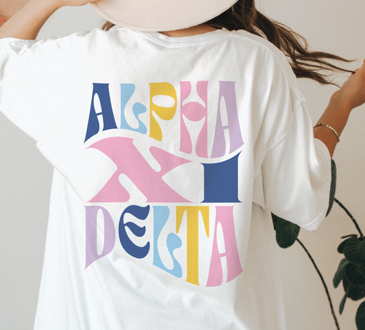 Alpha Xi Delta Oversized Shirt, Groovy Sorority Sweatshirt , Alpha Xi Delta Hoodie, AZD Sorority, Alpha Xi, AZD Sorority Shirt