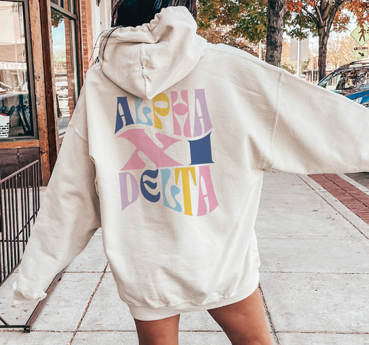 Alpha Xi Delta Oversized Shirt, Groovy Sorority Sweatshirt , Alpha Xi Delta Hoodie, AZD Sorority, Alpha Xi, AZD Sorority Shirt