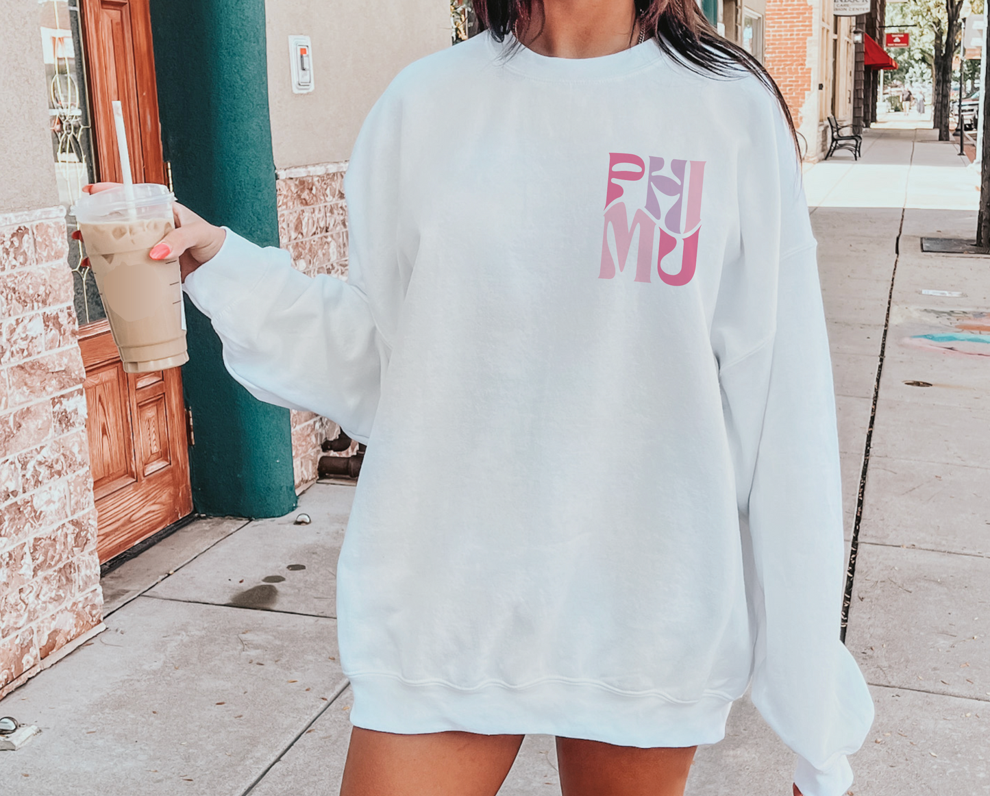 Phi Mu Oversized Shirt, Groovy Sorority Sweatshirt , Phi Mu Hoodie, Phi Mu Sorority, Phi Mu shirt