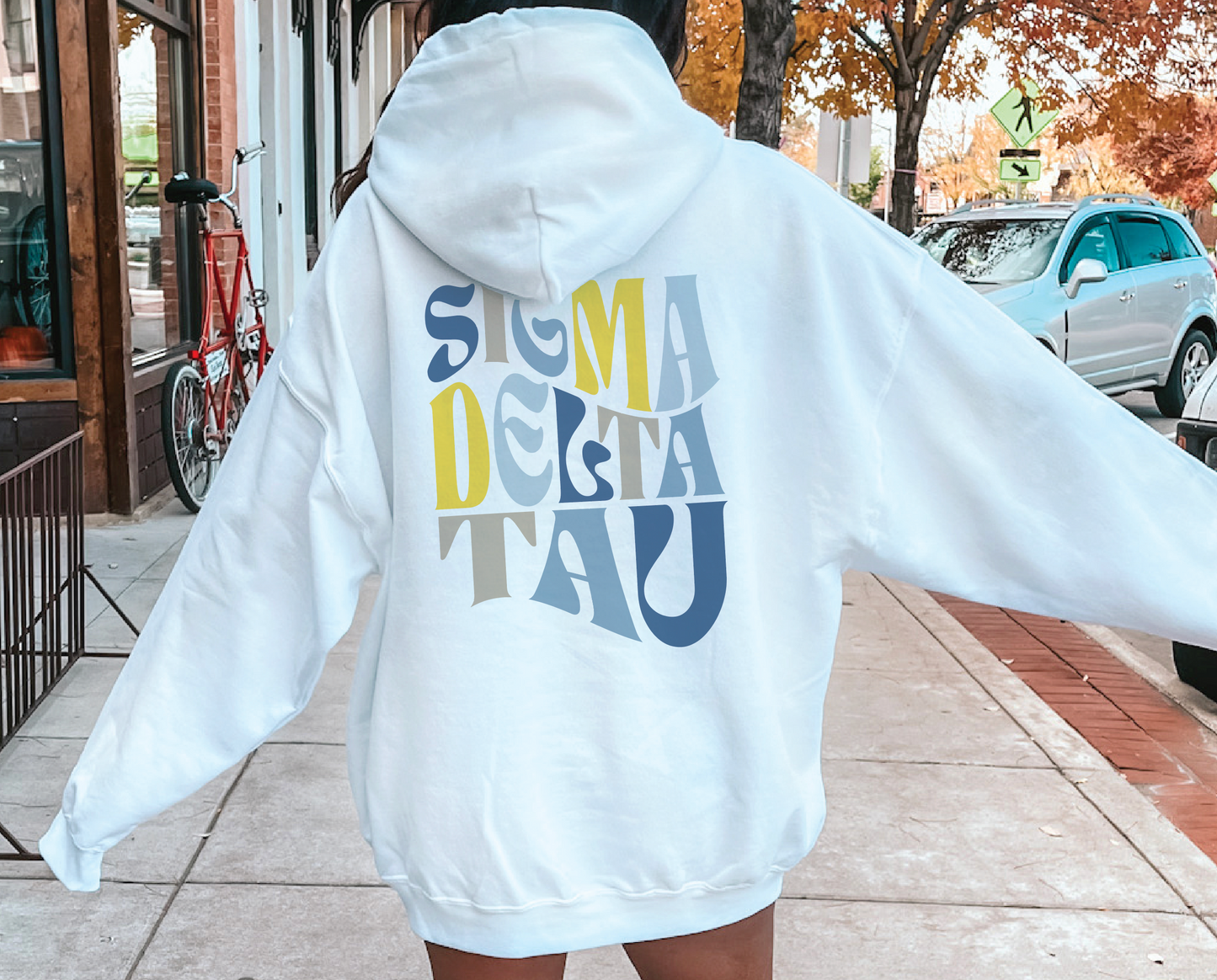 Sigma Delta Tau Oversized Shirt, Groovy Sorority Sweatshirt , Sigma Delta Tau Hoodie, Sigma Delta Tau Sorority Shirt, SDT Sorority Shirt