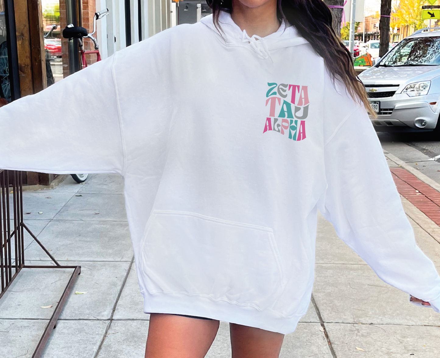 Zeta Tau Alpha Oversized Shirt, Groovy Sorority Sweatshirt , ZTA sorority shirt, Zeta Tau Alpha Hoodie, Zeta Sorority Shirt