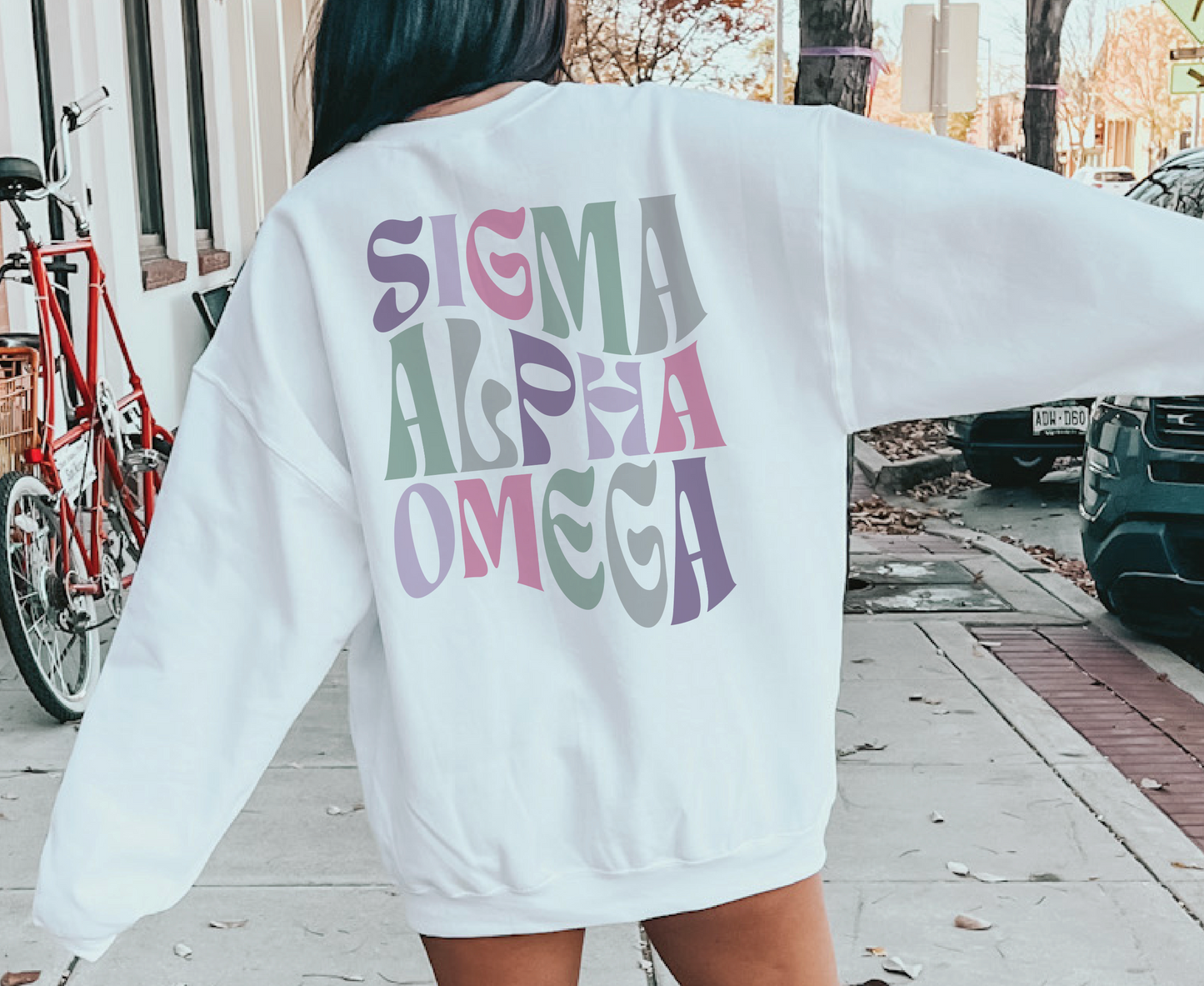 Sigma Alpha Omega Oversized Shirt, Groovy Sorority Sweatshirt , Sigma Alpha Omega sorority shirt, Sigma Alpha Omega Hoodie, SAO Christian Sorority Shirt